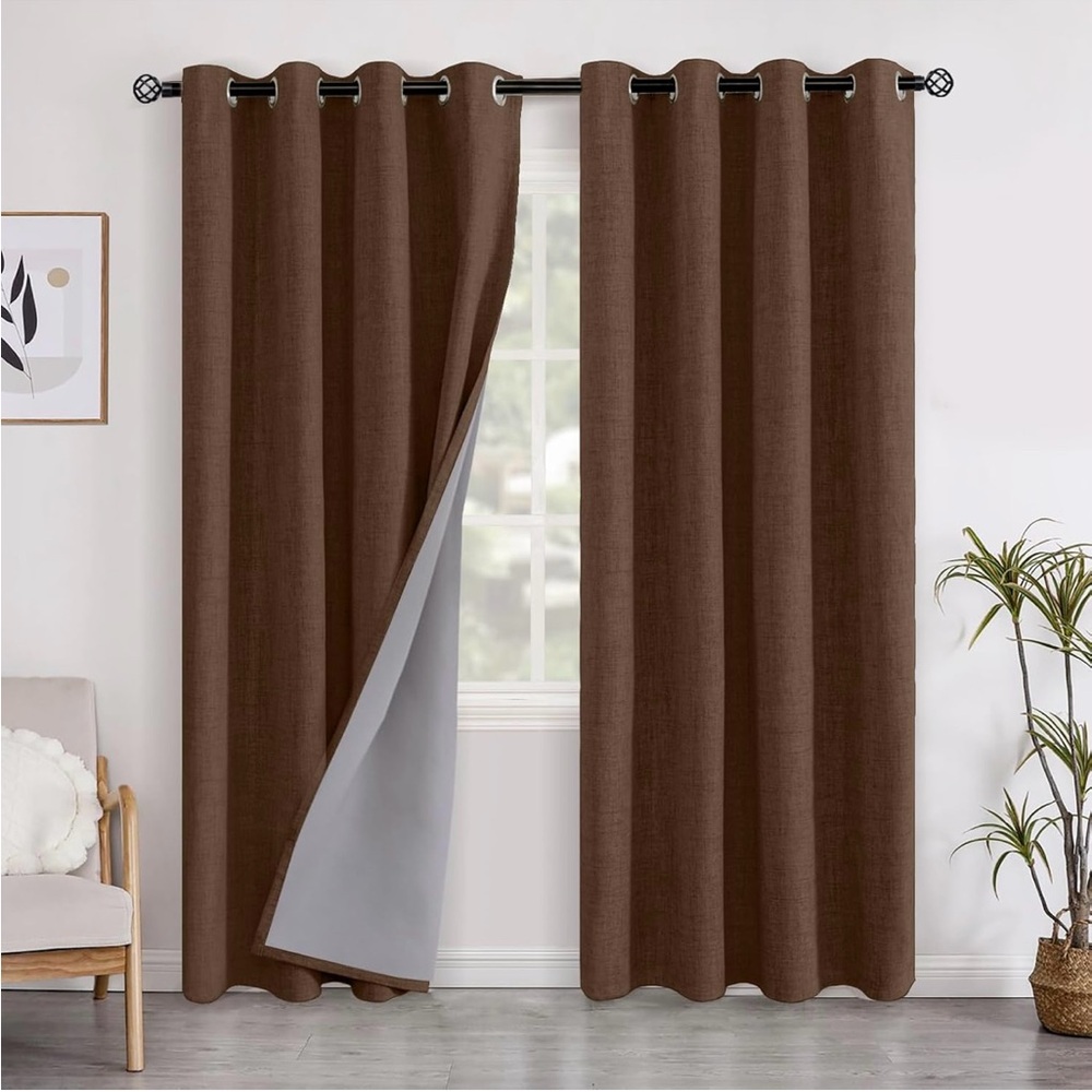 Elegant Brown Blackout Curtains